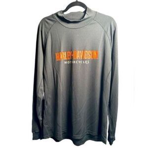 EUC Unisex Harley Davidson Gray Long Sleeve Wicking Shirt Oconomoc, WI  XL
